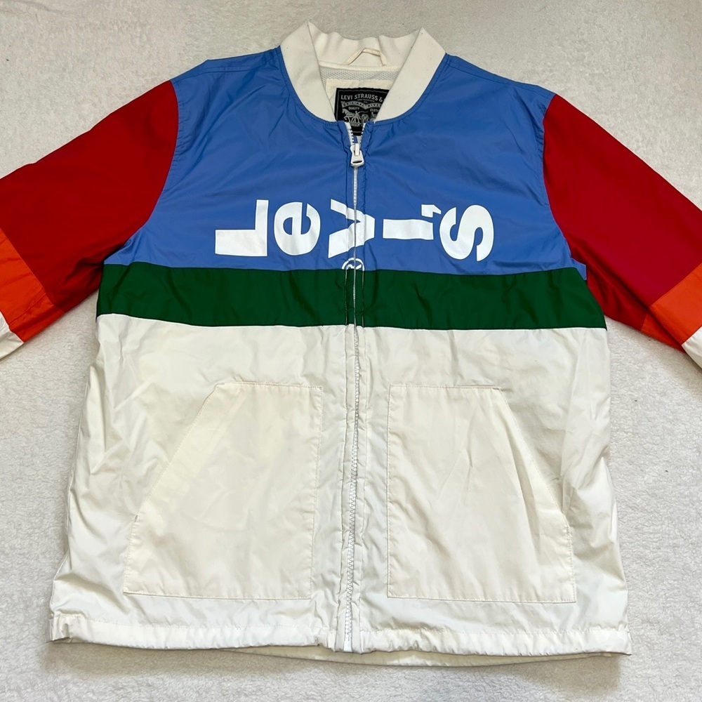 Levi's Retro Varsity Bomber Zip-Up Windbreaker Jacket - Large - Picture 2 of 14